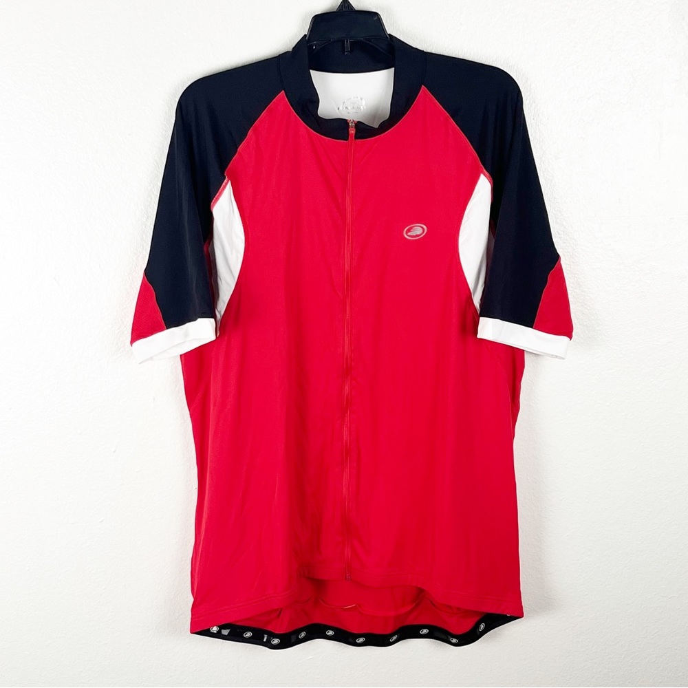 PERFORMANCE Bicycle Red Full Front Zipper Back Hem Pockets Cycling Shirt 3XL